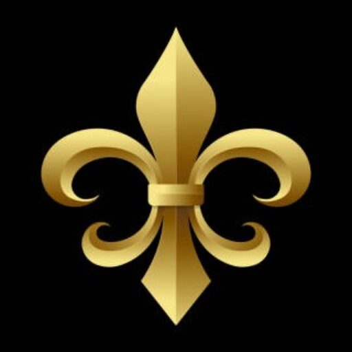 Elegant Lineart fleur de lis icon vector on black background